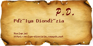Pólya Dionízia névjegykártya